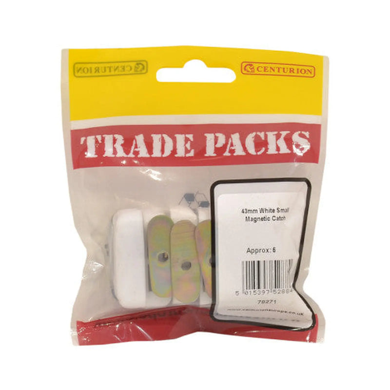 Magnetic Catch - White Small - 43mm - (6 PK) - Pack of 5