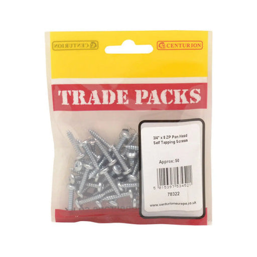 Pan Head Self Tapping Screws - Zinc Plated - 3/4" x 8 - (50 PK) - Pack of 5