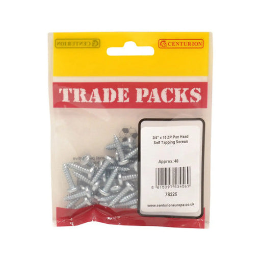 Pan Head Self Tapping Screws - Zinc Plated - 3/4" x 10 - (40 PK) - Pack of 5