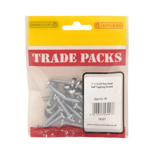 Pan Head Self Tapping Screws - Zinc Plated - 1" x 10 - (30 PK) - Pack of 5