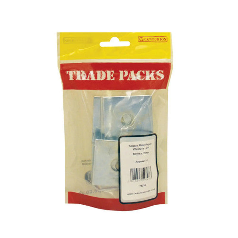 Square Plate Repair Washers - Zinc Plated - 50mm x 12mm - (14 PK) - Pack of 5