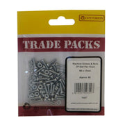 Machine Screws & Nuts - Zinc Plated - Slot Pan Head - M3 x 12mm - - Pack of 5