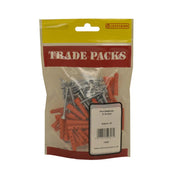 Wallplugs & Screws  - Red - (50PK) - Pack of 5