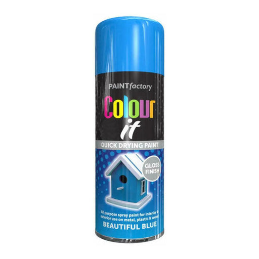Paint Factory Colour It Gloss Paint, Mid Blue (400ml) - Pack of 12