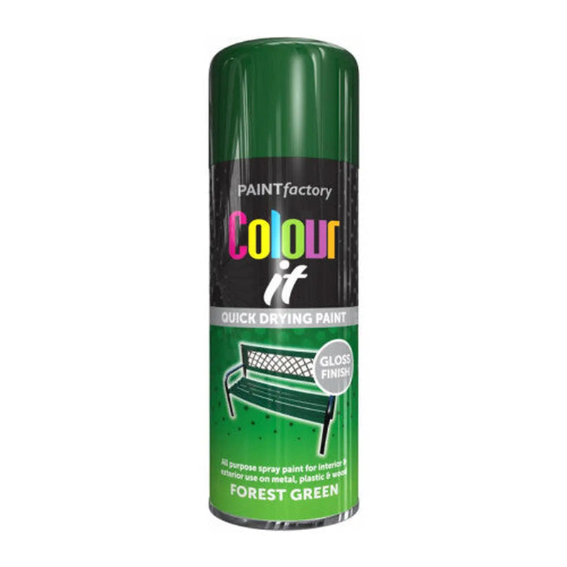 Paint Factory Colour It Gloss Paint, Forest Green (400ml) - Pack of 12