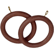 Renaissance Wooden Curtain Rings Walnut 28mm 4pk - Pack of 10