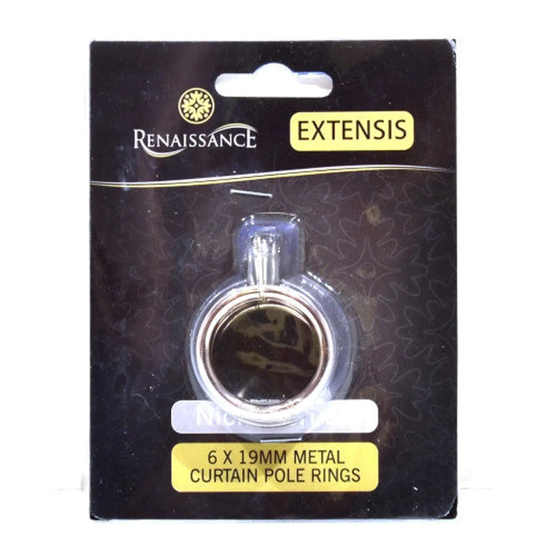 Renaissance Curtain Rings Brushed Nickel 6pk 19/16mm - Pack of 10