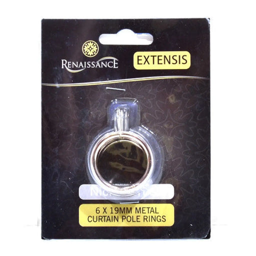 Renaissance Curtain Rings Brushed Nickel 6pk 19/16mm - Pack of 10