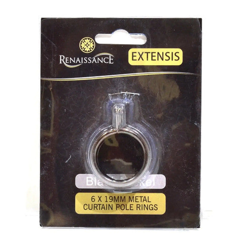 Renaissance Curtain Rings Black Nickel 6pk 19/16mm - Pack of 10