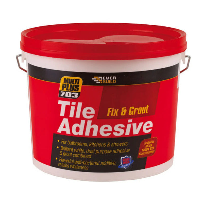 Everbuild Fix & Grout Tile Adhesive White (750g) - Pack of 12