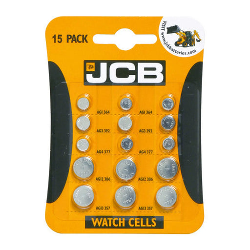 JCB Assorted Coin Cell Battery, 15 Pack - Pack of 10