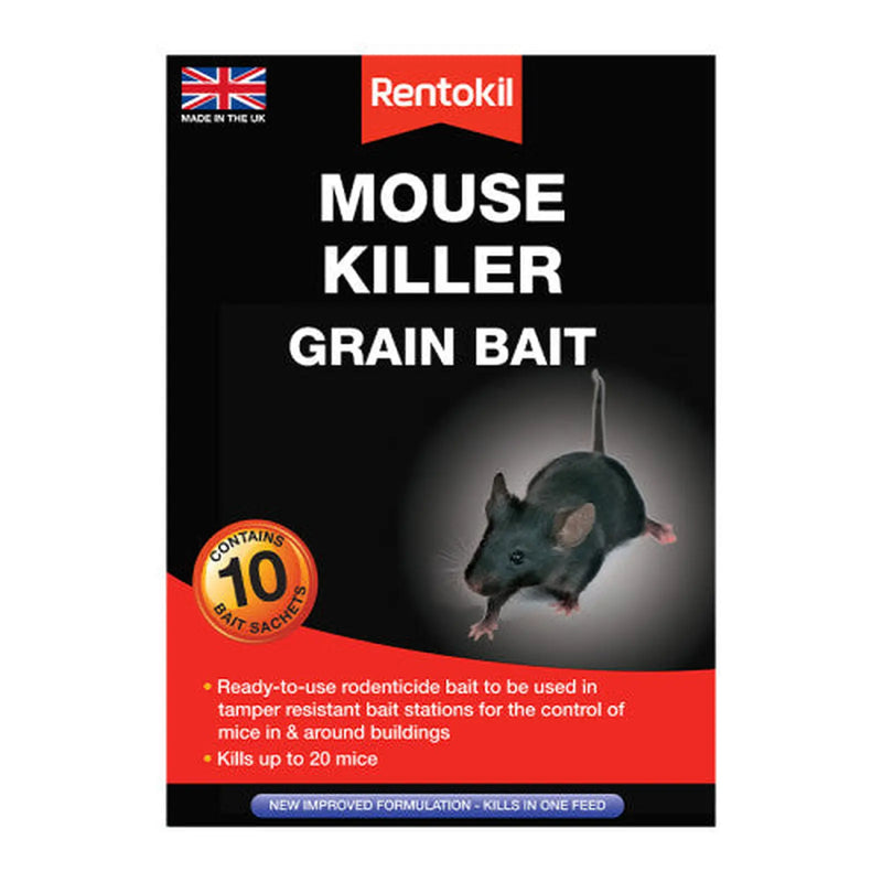 Rentokil - Mouse Killer Grain Bait - 10 Sachet - Pack of 6