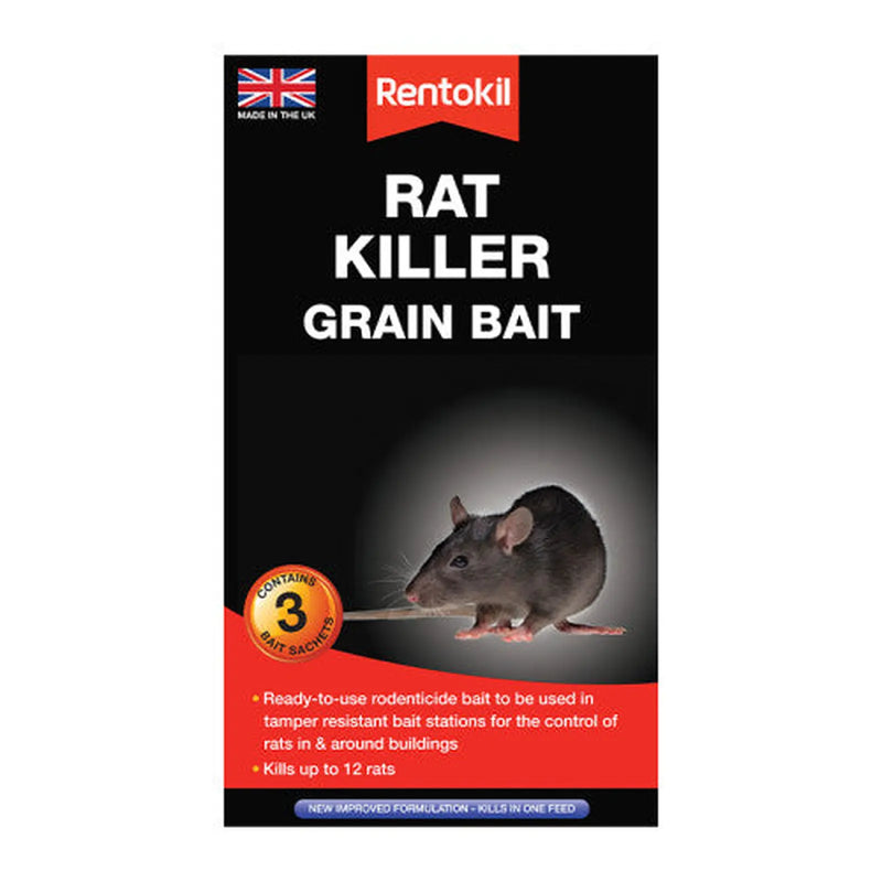 Rentokil - Rat Killer Grain Bait - 3 Sachet - Pack of 6
