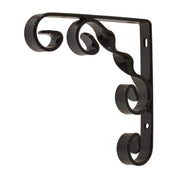 Wrought Iron Scroll Brackets, Black Finish, 100mm - Pack of 10