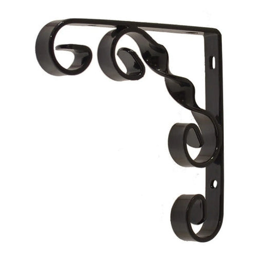 Wrought Iron Scroll Brackets, Black Finish, 100mm - Pack of 10