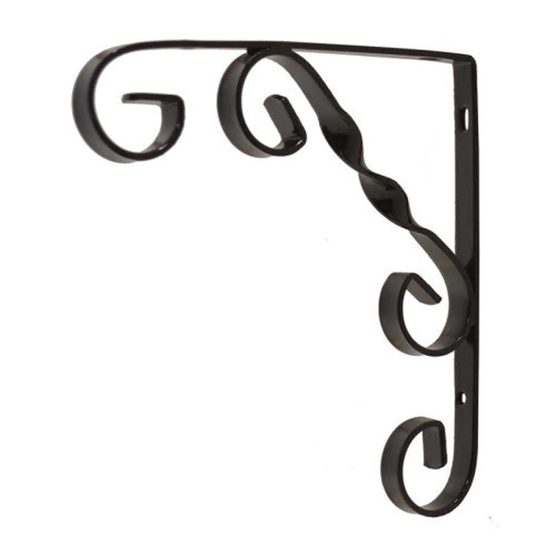 Wrought Iron Scroll Brackets, Black Finish, 150mm - Pack of 10