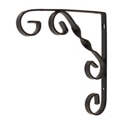 Wrought Iron Scroll Brackets, Black Finish, 200mm - Pack of 10
