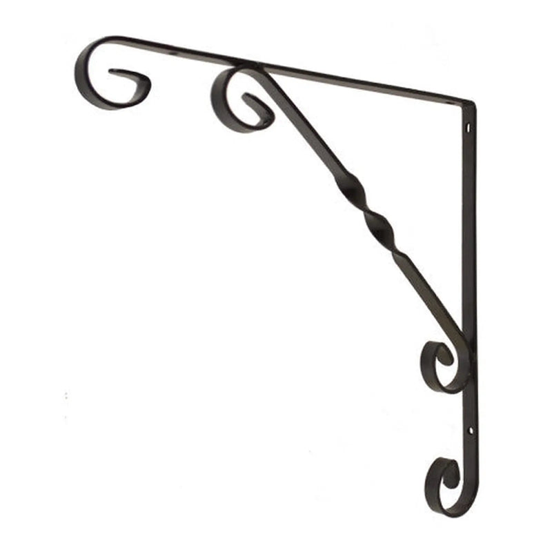 Wrought Iron Scroll Brackets, Black Finish 250mm - Pack of 10