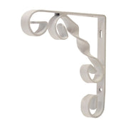 Wrought Iron Scroll Brackets, White Finish, 100mm - Pack of 10