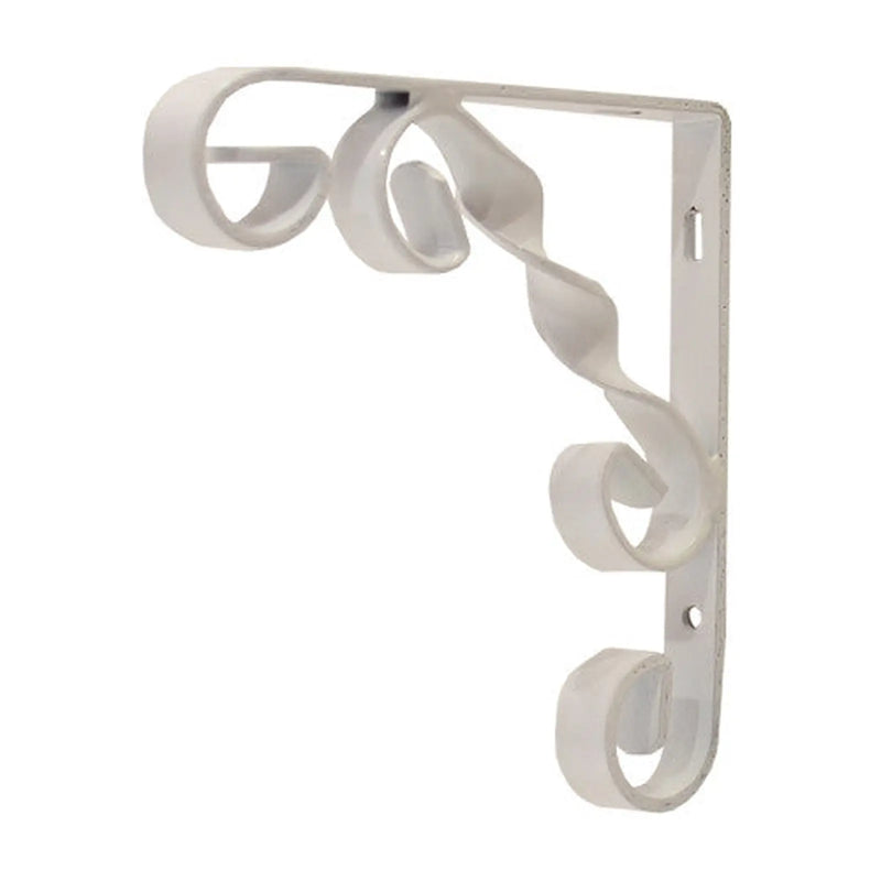 Wrought Iron Scroll Brackets, White Finish, 100mm - Pack of 10