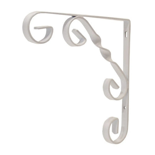 Wrought Iron Scroll Brackets, White Finish, 150mm - Pack of 10