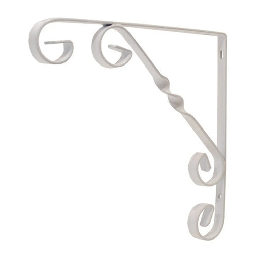 Wrought Iron Scroll Brackets, White Finish, 200mm - Pack of 10