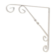 Wrought Iron Scroll Brackets, White Finish, 250mm - Pack of 10