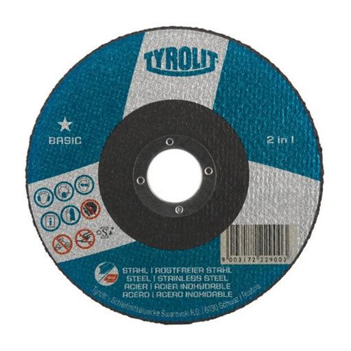 TYROLIT BASIC 2IN1 CUT OFF 125 X 2.5 X 22.23MM - Min Order 6