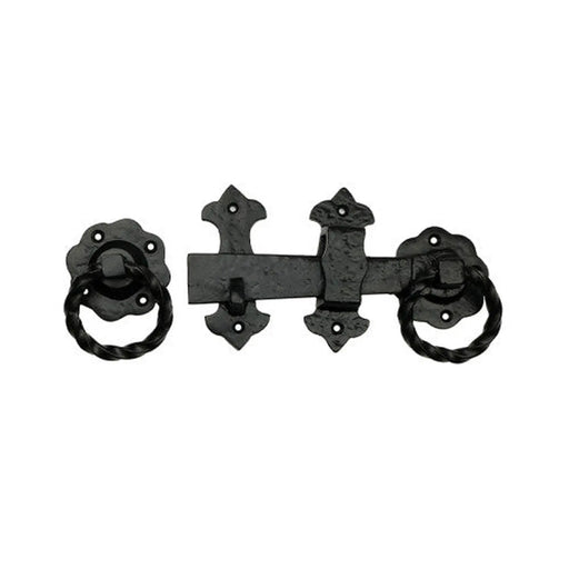 Fleur De Lys Twist Handle Gate Latch, Black, 125mm - Pack of 2
