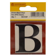 51mm Black Traditional Oldstyle Font Vinyl Letter B - Pack of 5