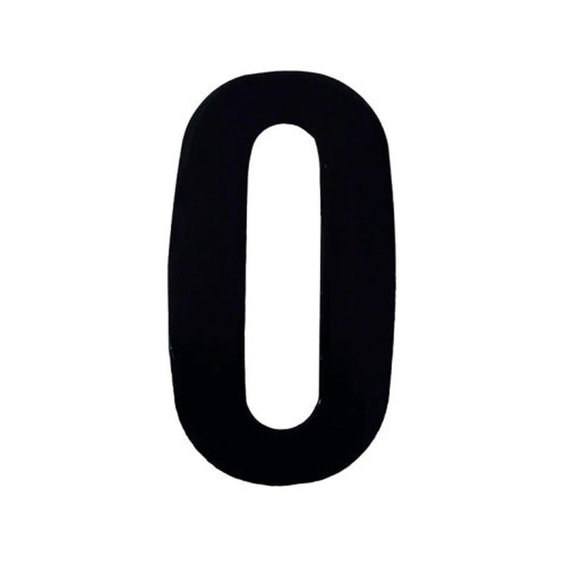 75mm Black Helvetica Bold Condensed Style Vinyl Number 0 - Pack of 10
