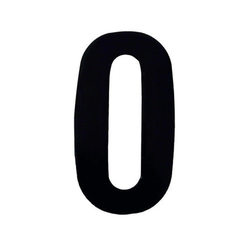 75mm Black Helvetica Bold Condensed Style Vinyl Number 0 - Pack of 10