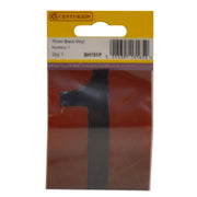 75mm Black Helvetica Bold Condensed Style Vinyl Number 1 - Pack of 10