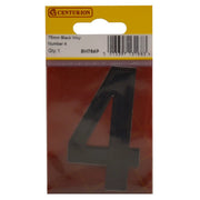 75mm Black Helvetica Bold Condensed Style Vinyl Number 4 - Pack of 10