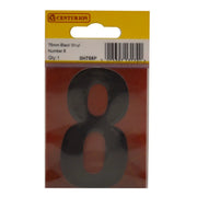 75mm Black Helvetica Bold Condensed Style Vinyl Number 8 - Pack of 10