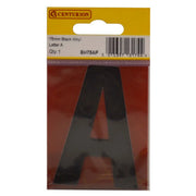 75mm Black Helvetica Bold Condensed Style Vinyl Letter A - Pack of 10