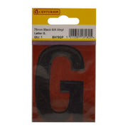 75mm Black Helvetica Bold Condensed Style Vinyl Letter G - Pack of 10