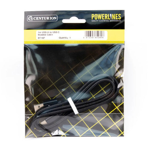 1M USB-A to USB-C Braided Cable - Pack of 3