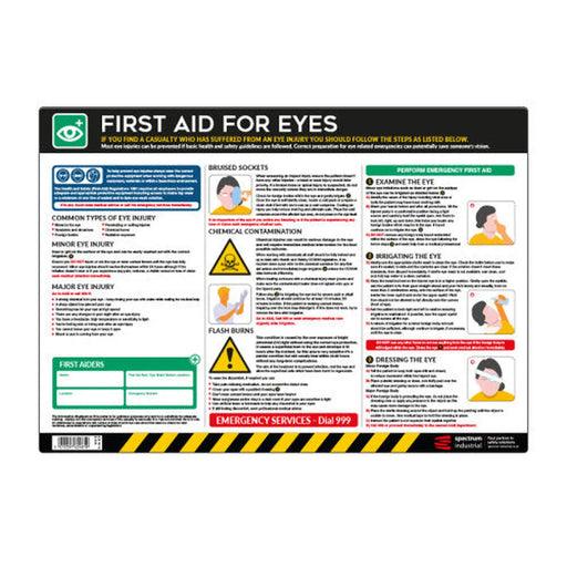 Safety Poster: First Aid for Eyes - PVC Poster (594 x 420mm)