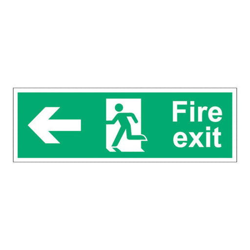 Fire Exit (Man arrow left) - SAPP (450 x 150mm) - Min Order 2