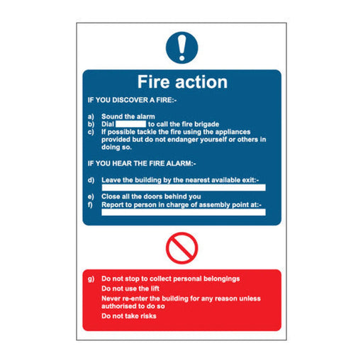 Fire Action - SAV (200 x 300mm) - Min Order 2