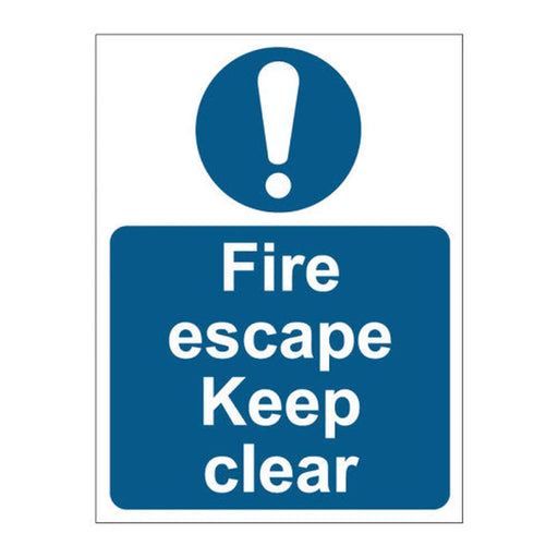 Fire Escape Keep Clear - SAPP (150 x 200mm) - Min Order 2