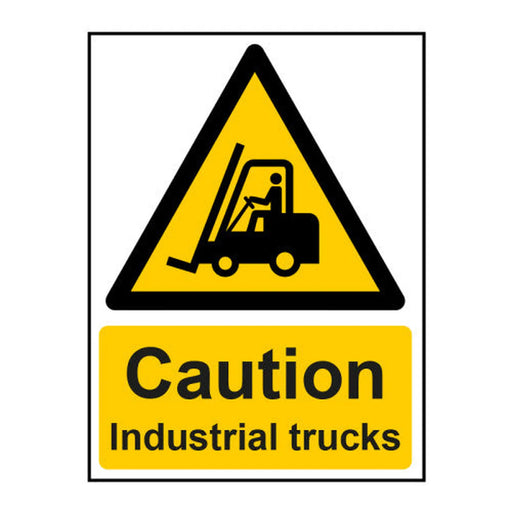 Caution Industrial trucks - SAV (150 x 200mm) - Min Order 4