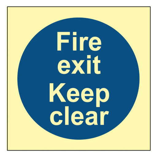 Fire exit Keep clear - PHO (100 x 100mm) - Min Order 4