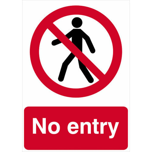 No entry 1.2mm Recyclable PP (297 x 420mm) - Min Order 2