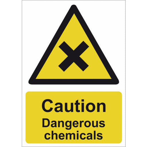 Caution Dangerous chemicals - SAV (210 x 148mm) - Min Order 4
