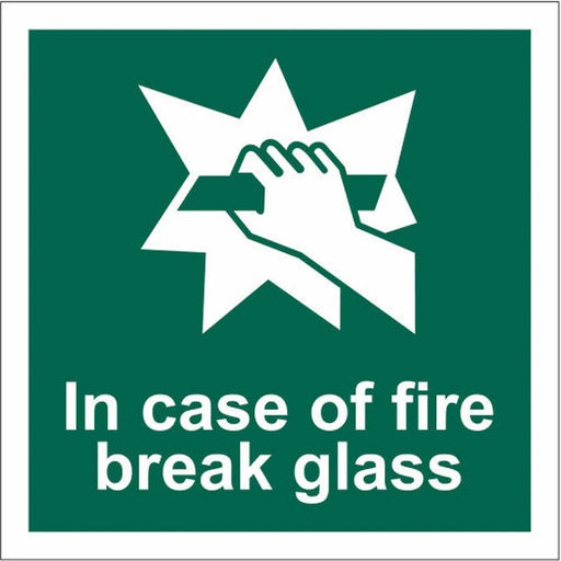 In case of fire break glass - SAV (100 x 100mm) - Min Order 6