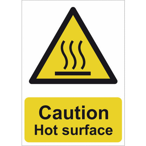 Caution Hot surface 1.2mm Recyclable PP (210 x 148mm) - Min Order 4