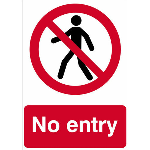 No entry 1.2mm Recyclable PP (148 x 210mm) - Min Order 4