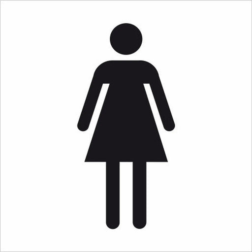 Ladies toilet symbol 1.2mm Recyclable PP (150 x 150mm) - Min Order 4
